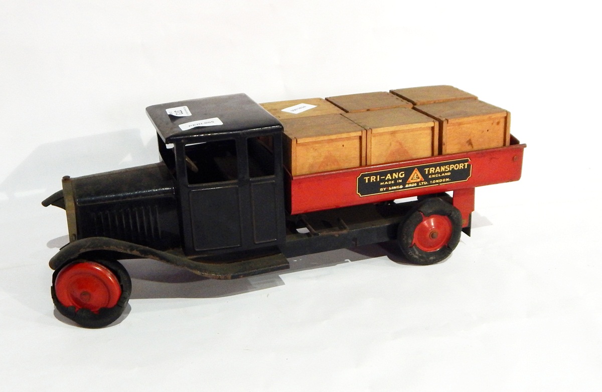 A Triang tin plate transport, marked made in England by Lines Brothers Ltd, London,
