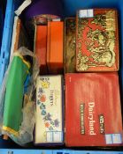 A quantity of old biscuit tins and boxes