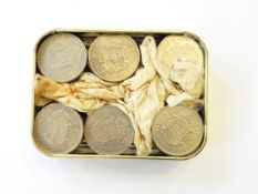 A large collection of English pennies, half pennies, pre-47 silver coinage, foreign coins, etc.