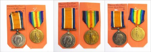 Three WWI Machine Gun Corps medal groups, to 35119 Private F Copestake,