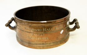 19th century bronze half bushel measure inscribed "Imperial Standard Half Bushel,