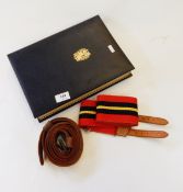 The Churchill Centenary Medal Collection folder, military belt and sash,