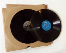A quantity of 78rpm records including His Master's Voice, Banana Boat, etc.