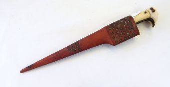 An Afghan dagger (Pesh Kabze Choora), the inlaid handle with a floral and geometric design,