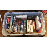 A large quantity of paperback and hardback books (2 boxes)
