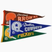 Quanity of "National Football League" (NFL) large pennants, including Dallas Cowboys,