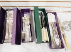 A quantity of Old English pattern tableware for six people, to comprise dessert spoons,