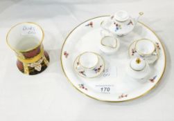 A Caverswall miniature teaset and tray,