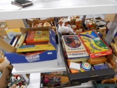A quantity of mid to late 20th century games together with Blue Peter annuals, etc.