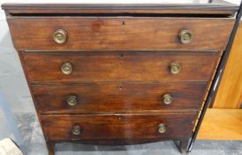 A Georgian mahogany straight front chest of four drawers,