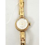 Smiths 9ct gold 17 jewel gold-coloured lady's watch,