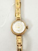 Smiths 9ct gold 17 jewel gold-coloured lady's watch,