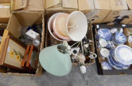 Various items including ceramics, pictures, lamps, metalware, etc.