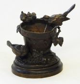 A bronze table centrepiece by Joseph Francois, modelled as a flowerpot,
