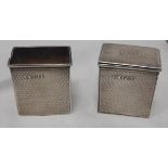 William IV silver engine-turned pair of small boxes, London 1834,