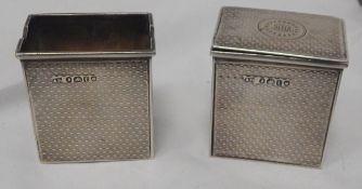William IV silver engine-turned pair of small boxes, London 1834,