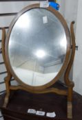 A 19th century mahogany swing framed toilet mirror,