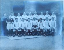 Photograph of cricket team with cup, signed in margin, framed,