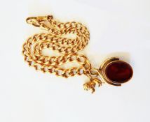 Gold albert chain and swivel fob