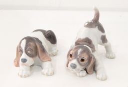 Two Lladro models of puppies