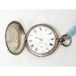 A silver cased full hunter pocket watch, stamped on movement "Savory & Sons", No.