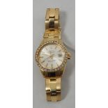 Lady's 18ct Oyster perpetual Datejust Rolex wristwatch,