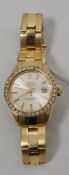 Lady's 18ct Oyster perpetual Datejust Rolex wristwatch,