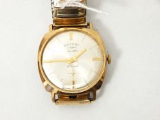 A lady's rolled gold Caravelle cocktail watch together with a gentleman's Rotary 17 jewel watch