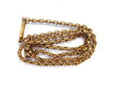 A Victorian gold plated fancy belcher link chain necklace and an EPNS sauce ladle,