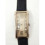 A gent's 1920's/30's silver wristwatch with Arabic dial