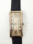 A gent's 1920's/30's silver wristwatch with Arabic dial