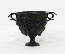 Bronze two-handled goblet embossed with trailing ivy