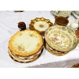 A quantity of Limoges porcelain dessert plates, Victorian,