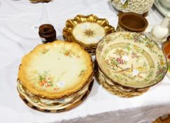 A quantity of Limoges porcelain dessert plates, Victorian,