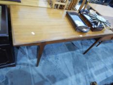 A circa 1970's teak finish rectangular dining table,
