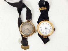 9ct gold wristwatch and another (2)
