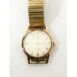 Tudor Royal 9ct gold gent's wristwatch with gold dial having Arabic numbers to the quarters