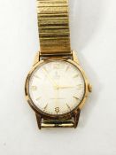 Tudor Royal 9ct gold gent's wristwatch with gold dial having Arabic numbers to the quarters