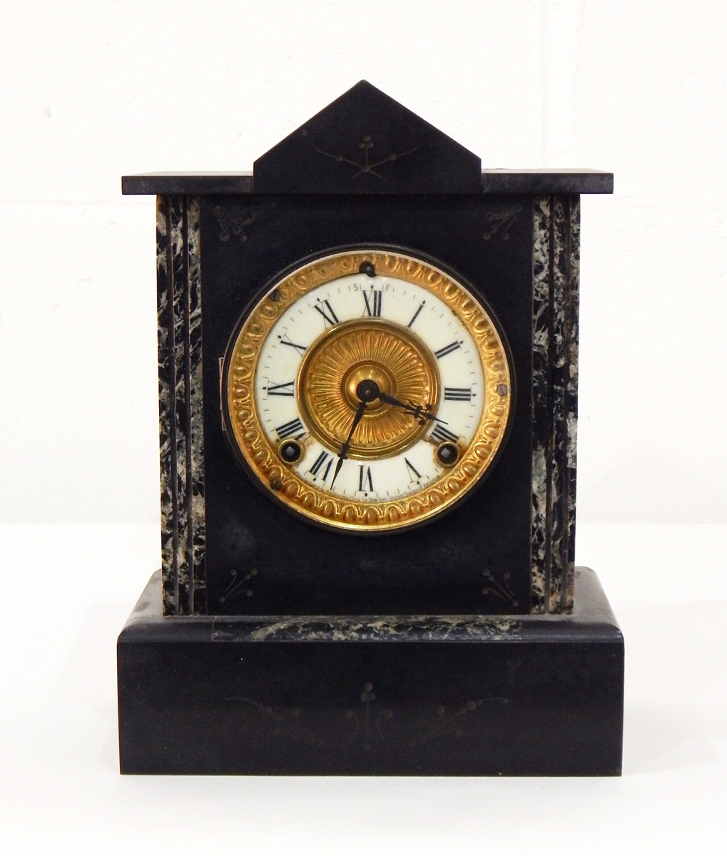 A clock manufactured by Ansonia Clock Co, New York, United States with eight-day movement,