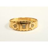 15ct gold ring set with diamond chips,