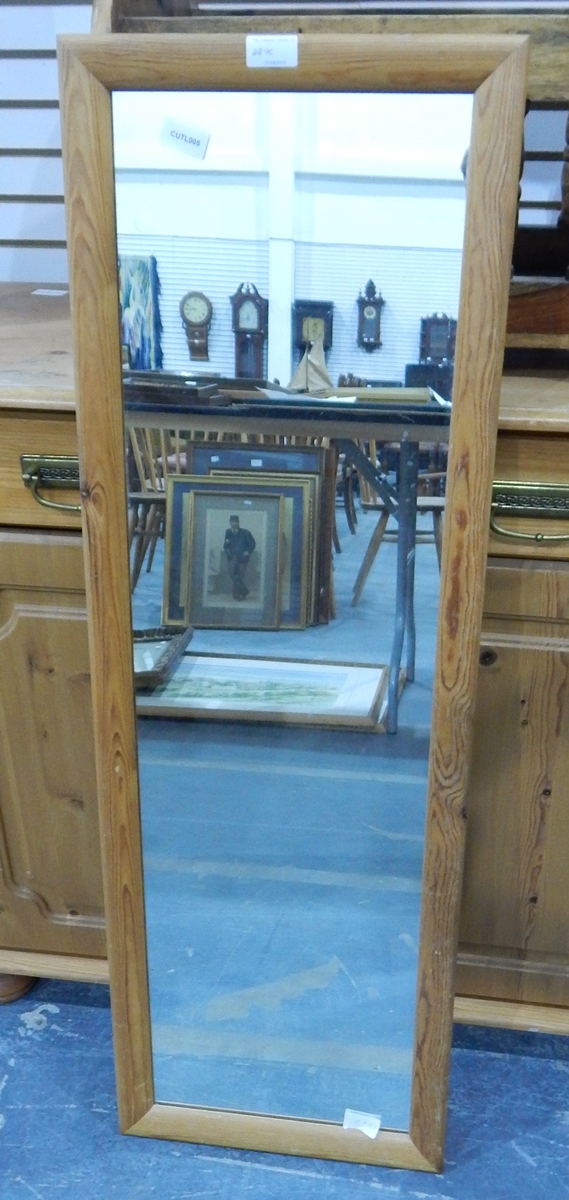 A pine framed robing mirror