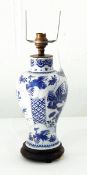 Chinese porcelain Mei Ping baluster vase painted in underglaze blue with birds on flowering