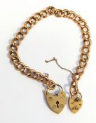 9ct curb link chain plus gold-coloured pendant, 22.
