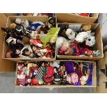 A large quantity of costume dolls including Henry VIII and his wives,