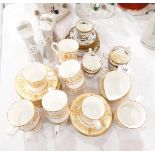 A Royal Worcester 'Hyde Park' pattern coffee set comprising 12 coffee cans and saucers,