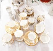 A Royal Worcester 'Hyde Park' pattern coffee set comprising 12 coffee cans and saucers,