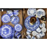 A quantity of blue and white tea and dinnerware together with Toby jugs, soda syphon, scent bottles,