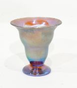 A flared rim footed vase of iridescent lustre finish,