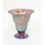 A flared rim footed vase of iridescent lustre finish,