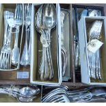 Various sets of silver plated cutlery including Kings pattern, Old English Fiddle pattern, etc.